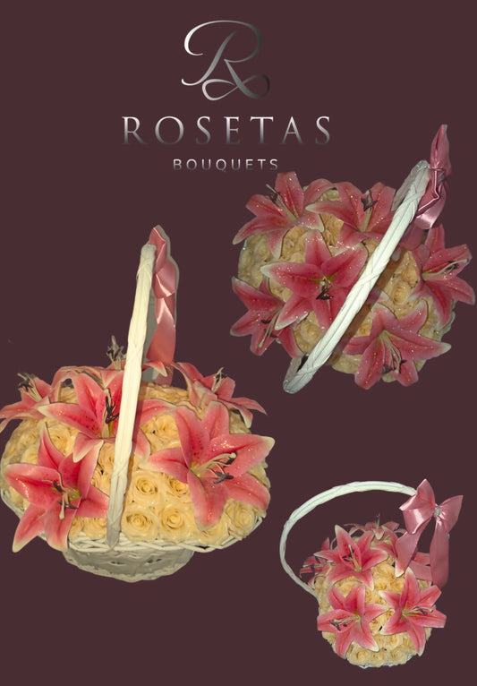 Rosenkorb-glitter 80 Rosen