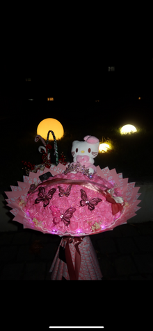 Big-Pink-Kuscheltier-Bouquet(100Rosen)