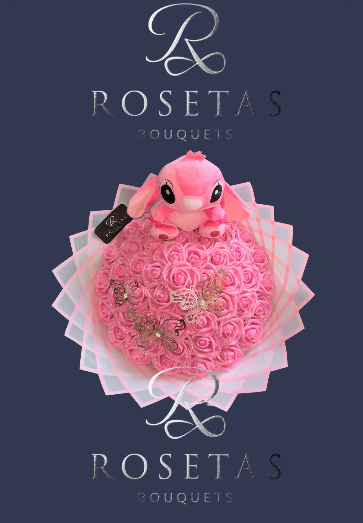 Pinkteddy-Bouquet (75Rosen)