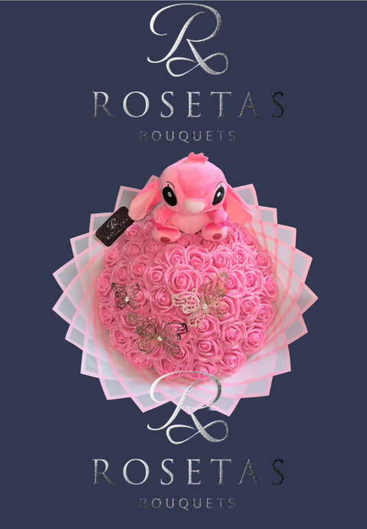 Pinkteddy-Bouquet (75Rosen)