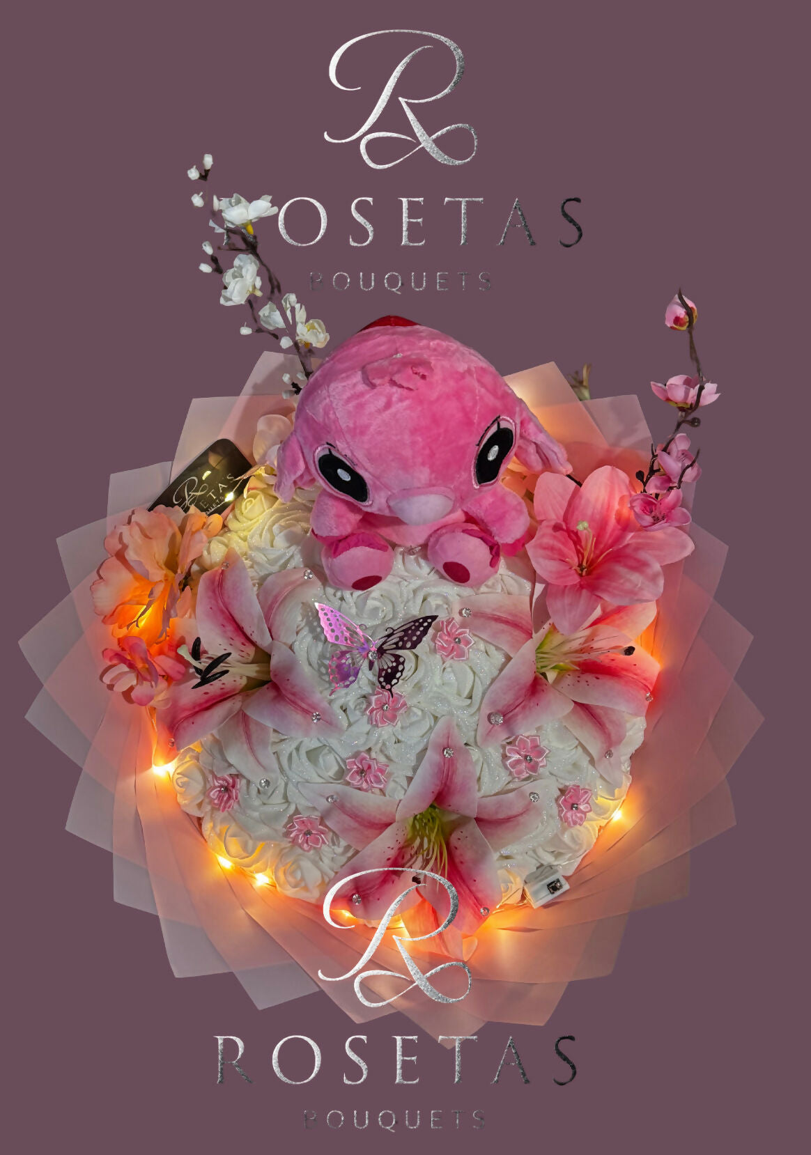 Pinkteddy Lightning Bouquet (50Rosen)