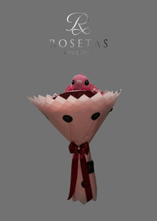 Pinke-Kuscheltier-Strauß (50Rosen)