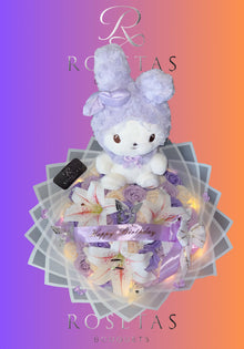 Lilateddy-Bouquet (50Rosen)